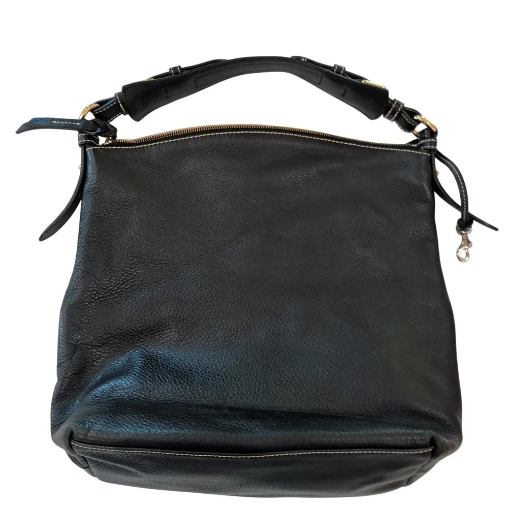 Vintage Dooney & Bourke Black Leather Shoulder Bag Purse Deep Large Read